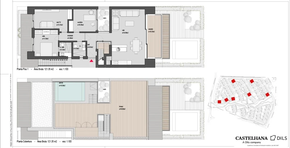Apartamento T1 para Venda em Porto Covo Planta 1