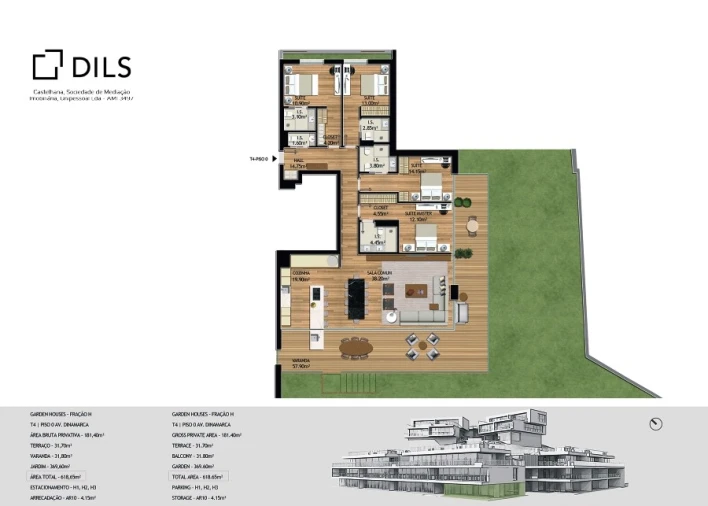 Apartamento T4 para Venda em Cascais e Estoril Planta 1