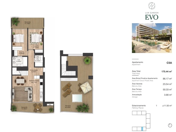 Apartamento T2 para Venda em Faro (Sé e São Pedro) Planta 1