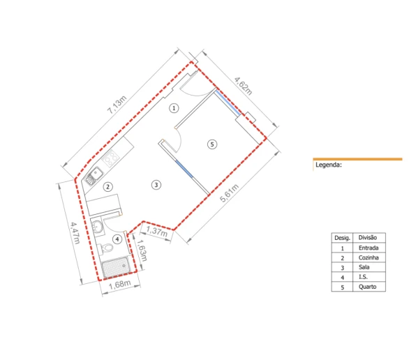 Apartamento T1 para Venda em Rio de Mouro Planta 1