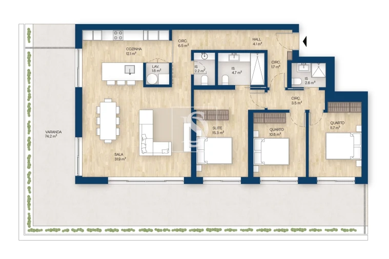 Apartamento T3 para Venda em Canidelo Foto 12