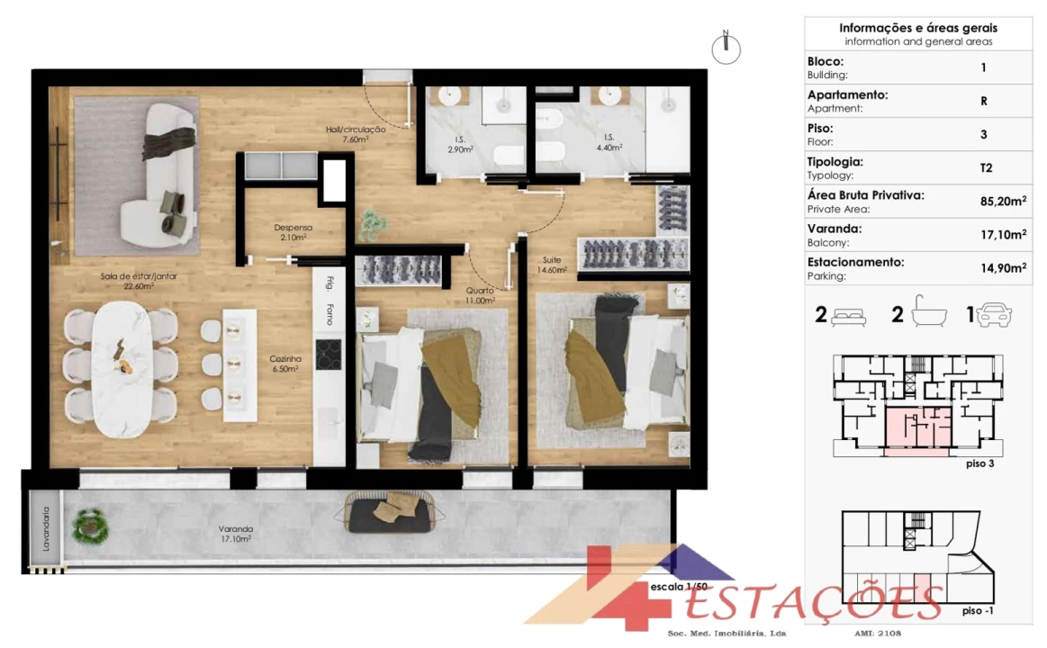 Apartamento T2 para Venda em Pombal Foto 16