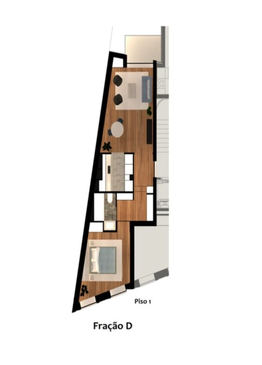 Apartamento T1 para Venda em Lordelo do Ouro e Massarelos Planta 1