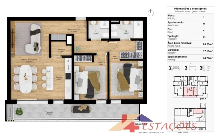 Apartamento T2 para Venda em Pombal
