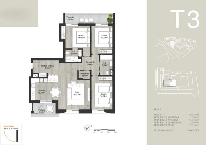 Apartamento T3 para Venda em Almancil Planta 1