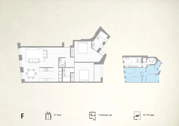 Apartamento T2 para Venda em Cedofeita, Santo Ildefonso, Sé, Miragaia, São Nicolau e Vitória Planta 1