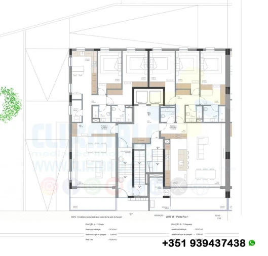 Apartamento T3 para Venda em Nogueira, Fraião e Lamaçães Planta 1