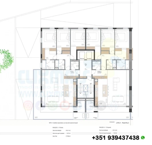 Apartamento T3 para Venda em Nogueira, Fraião e Lamaçães Planta 2