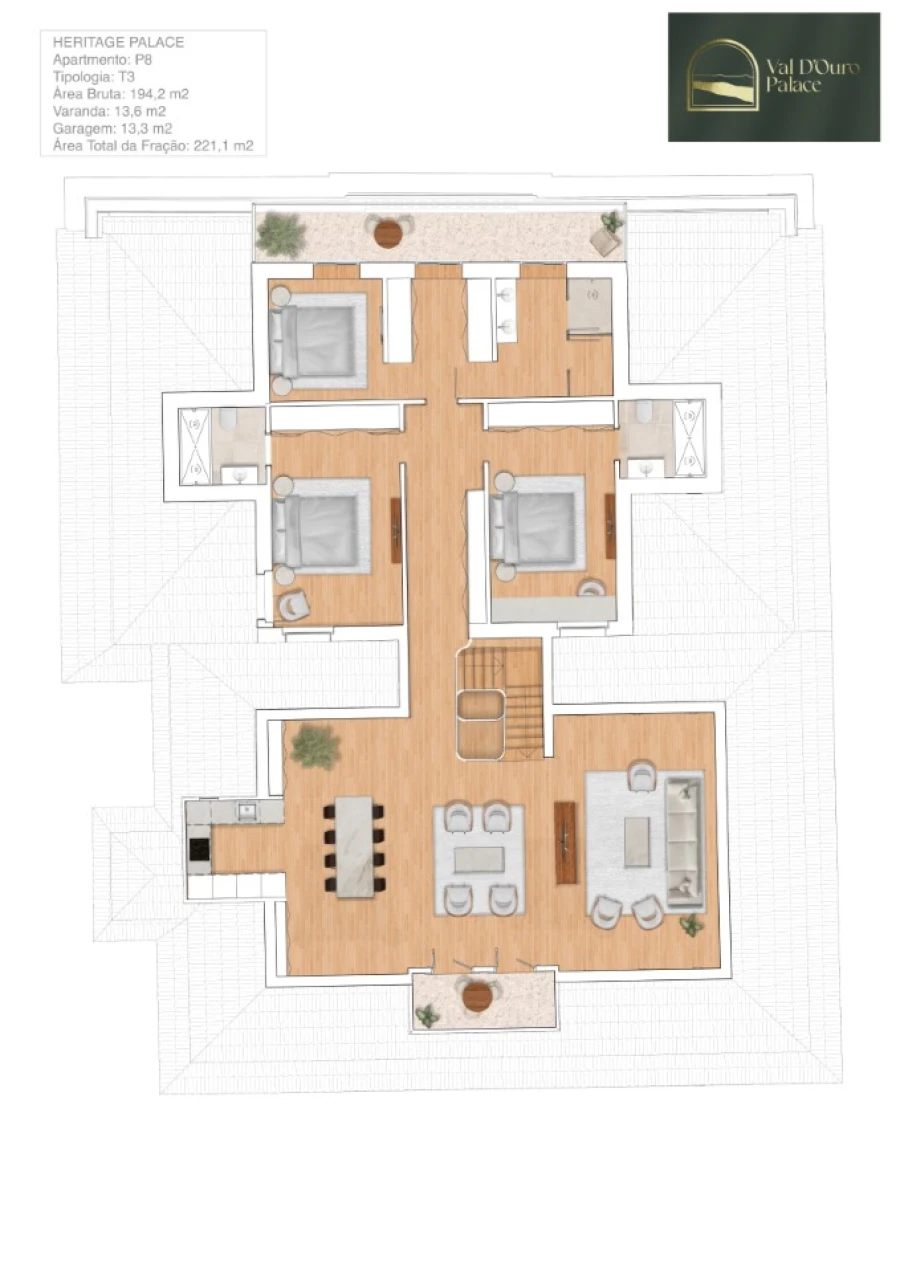 Apartamento T3 para Venda em Cedofeita, Santo Ildefonso, Sé, Miragaia, São Nicolau e Vitória Planta 1