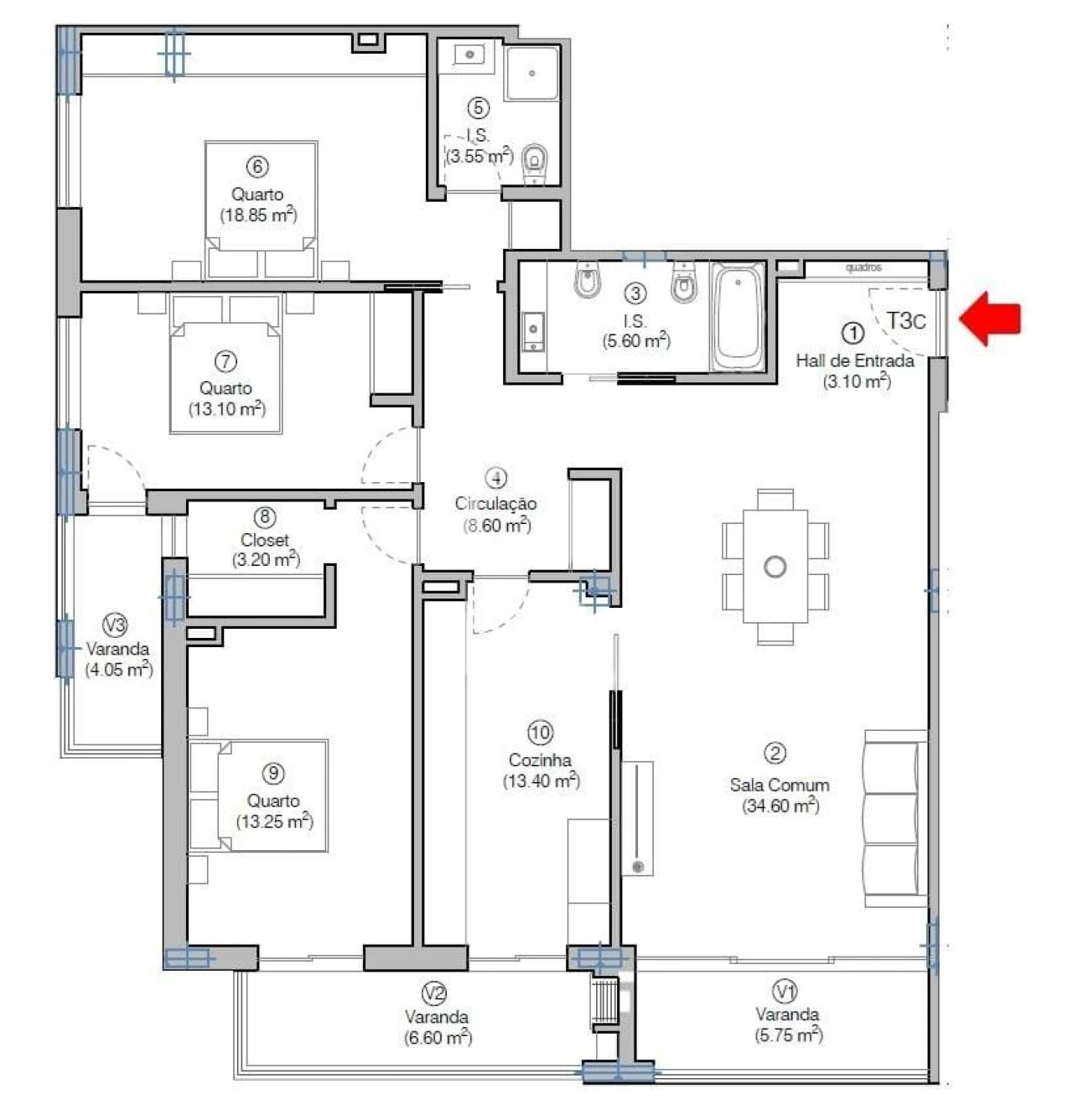 Apartamento T3 para Venda em Tavarede Foto 1