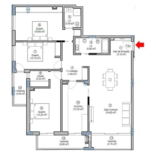 Apartamento T3 para Venda em Tavarede Foto 1
