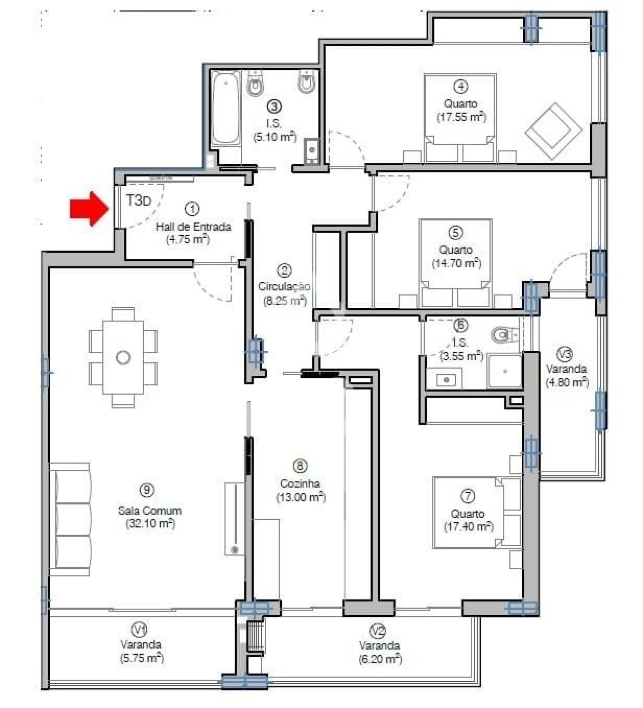 Apartamento T3 para Venda em Tavarede Foto 1