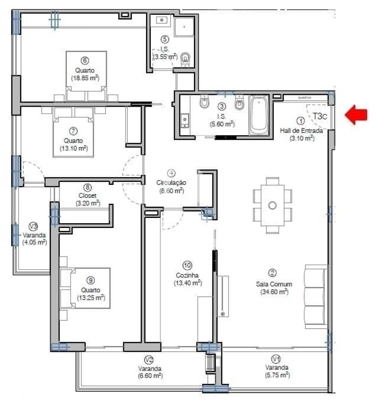 Apartamento T3 para Venda em Tavarede Foto 1