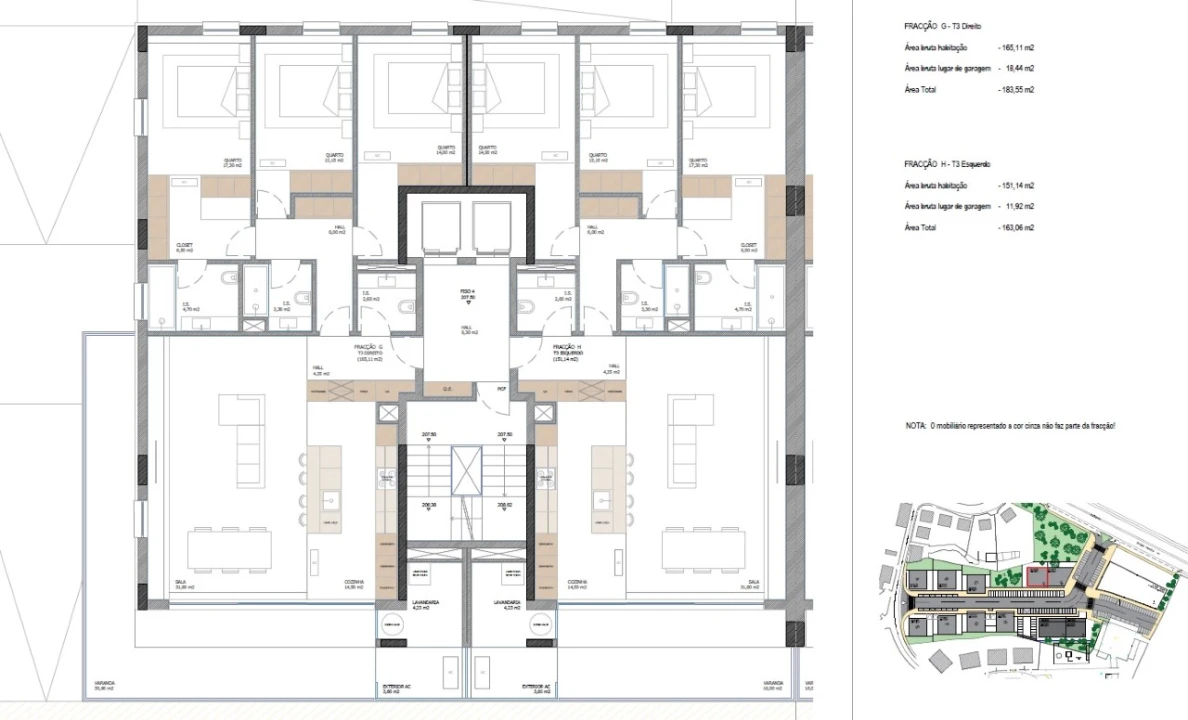 Apartamento T3 para Venda em Nogueira, Fraião e Lamaçães Planta 4
