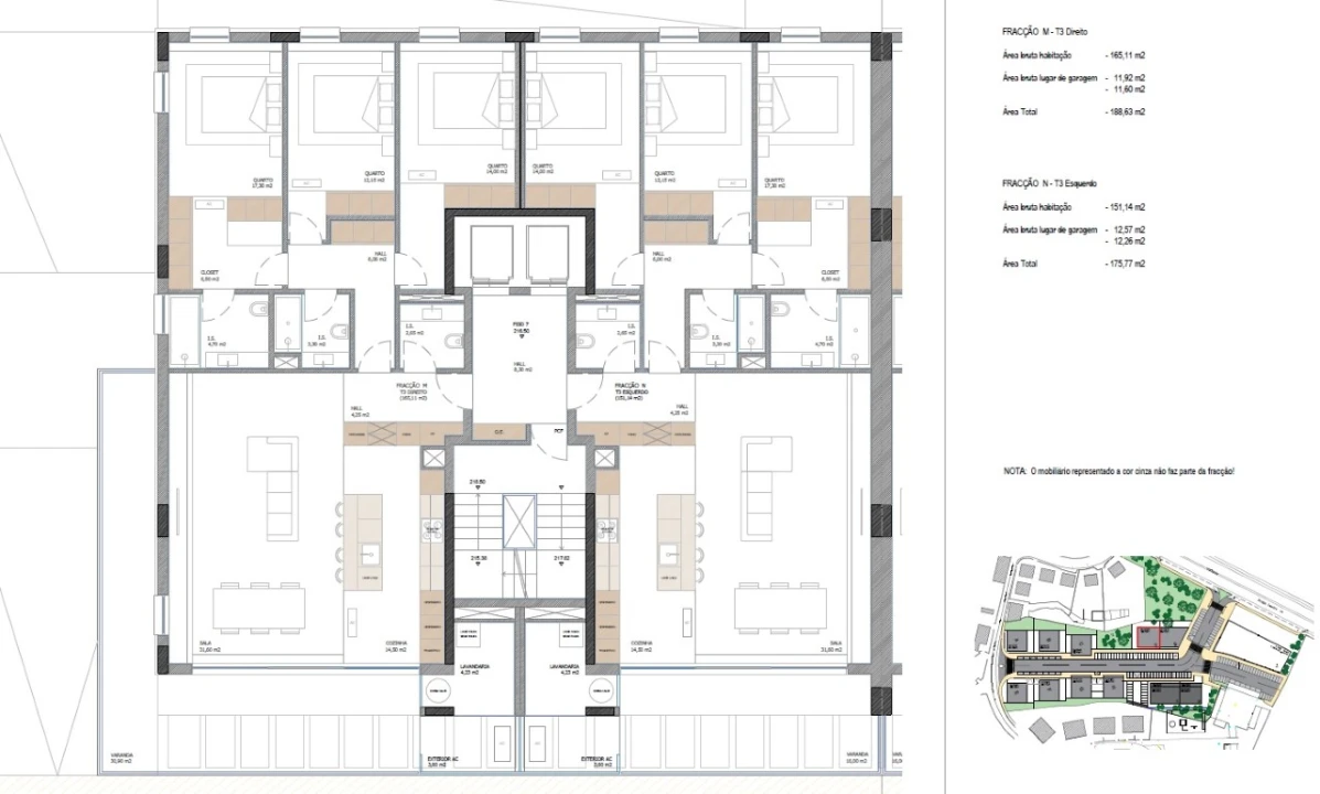Apartamento T3 para Venda em Nogueira, Fraião e Lamaçães Planta 7