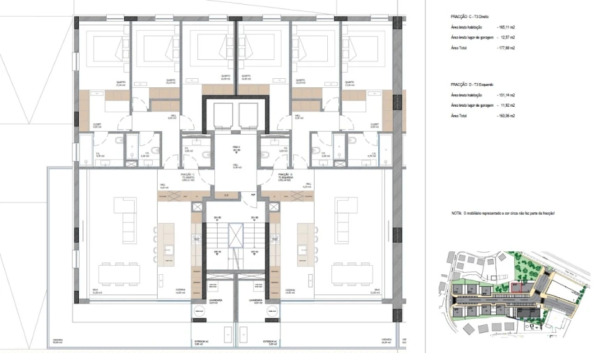 Apartamento T3 para Venda em Nogueira, Fraião e Lamaçães Planta 1