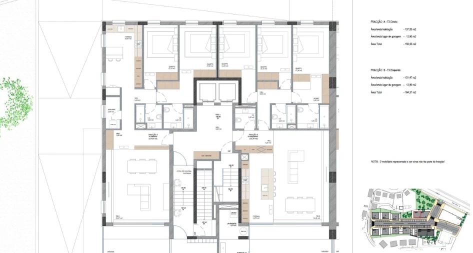 Apartamento T3 para Venda em Nogueira, Fraião e Lamaçães Planta 2