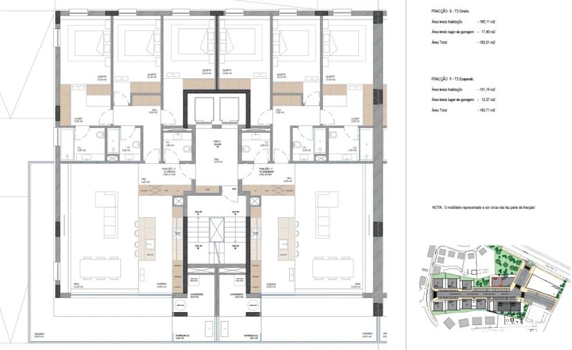 Apartamento T3 para Venda em Nogueira, Fraião e Lamaçães Planta 3
