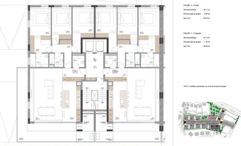Apartamento T3 para Venda em Nogueira, Fraião e Lamaçães Planta 4