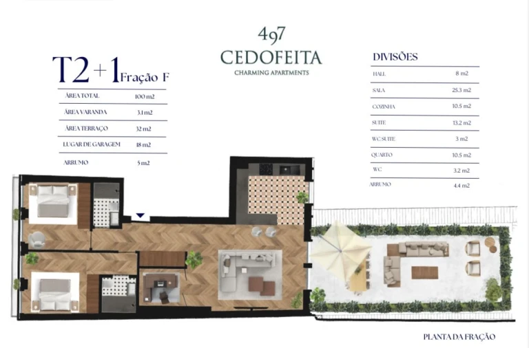 Apartamento T2 para Venda em Cedofeita, Santo Ildefonso, Sé, Miragaia, São Nicolau e Vitória Planta 1