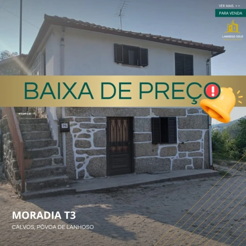 Moradia T3 para Venda em Calvos e Frades