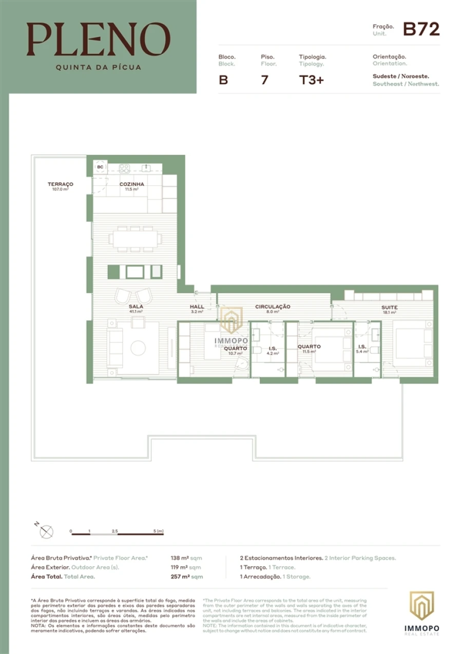 Apartamento T3 para Venda em Aguas Santas Planta 1