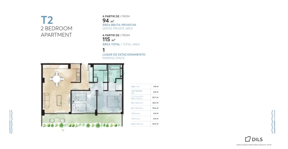 Apartamento T2 para Venda em Quarteira Planta 1