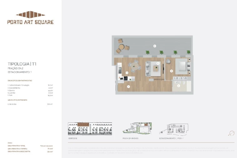 Apartamento T1 para Venda em Cedofeita, Santo Ildefonso, Sé, Miragaia, São Nicolau e Vitória Planta 1