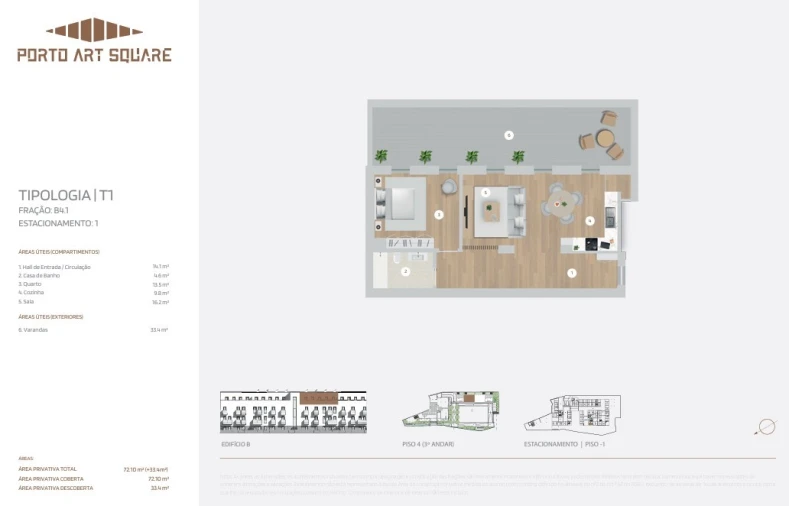 Apartamento T1 para Venda em Cedofeita, Santo Ildefonso, Sé, Miragaia, São Nicolau e Vitória Planta 1