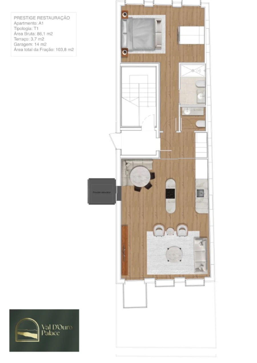 Apartamento T1 para Venda em Cedofeita, Santo Ildefonso, Sé, Miragaia, São Nicolau e Vitória Planta 1