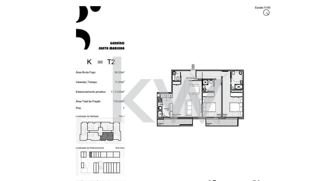 Apartamento T3 para Venda em Santa Marinha e São Pedro da Afurada Foto 28