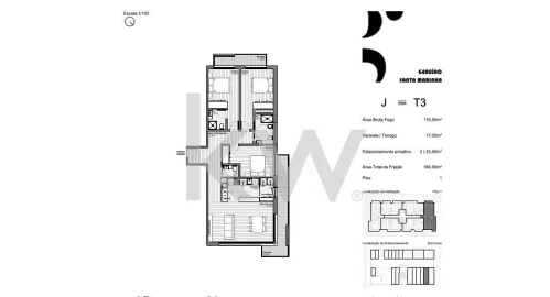 Apartamento T3 para Venda em Santa Marinha e São Pedro da Afurada