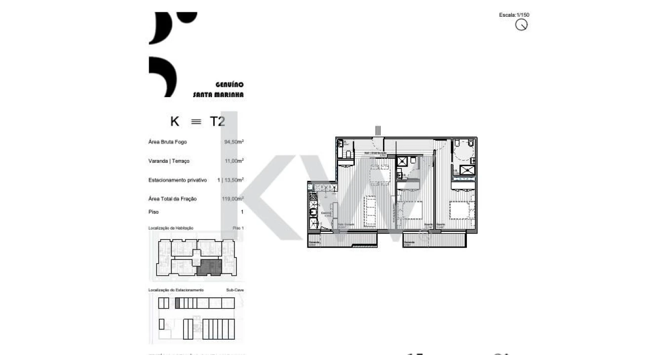 Apartamento T3 para Venda em Santa Marinha e São Pedro da Afurada Foto 21