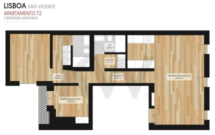 Apartamento T2 para Venda em São Vicente
