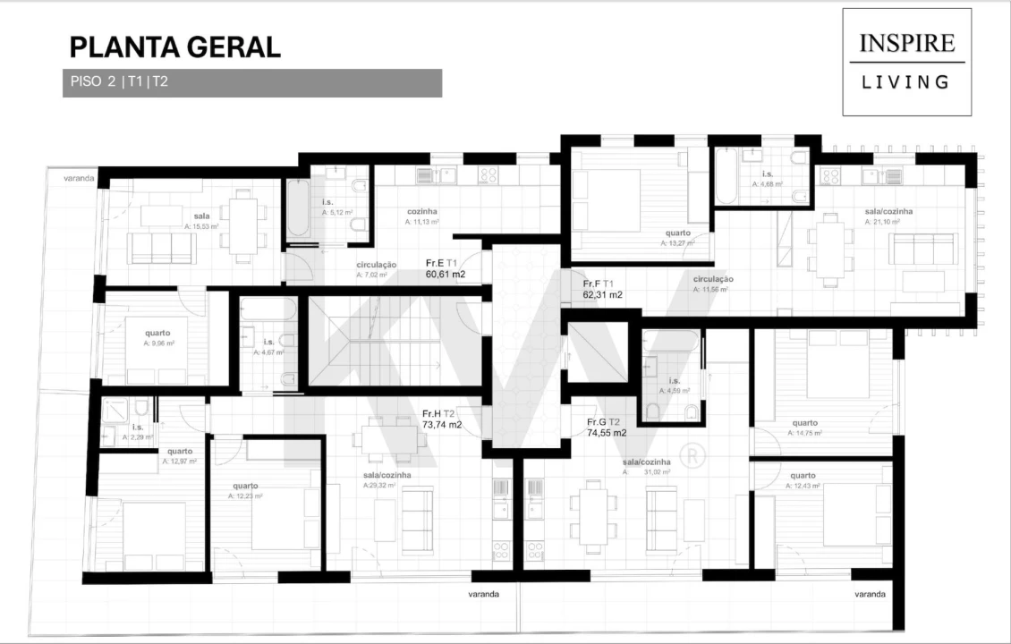 Apartamento T2 para Venda em Viseu Foto 11