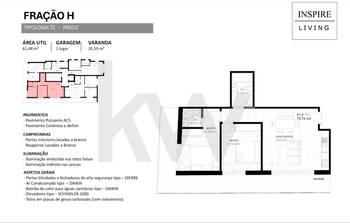 Apartamento T2 para Venda em Viseu Foto 10