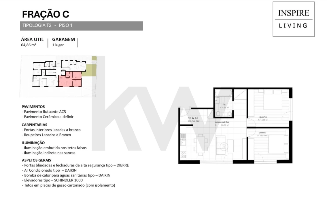 Apartamento T2 para Venda em Viseu Foto 10
