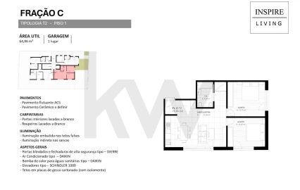 Apartamento T2 para Venda em Viseu