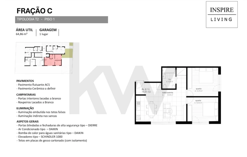 Apartamento T2 para Venda em Viseu Foto 10
