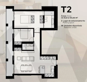 Apartamento T2 para Venda em Requeixo, Nossa Senhora de Fátima e Nariz