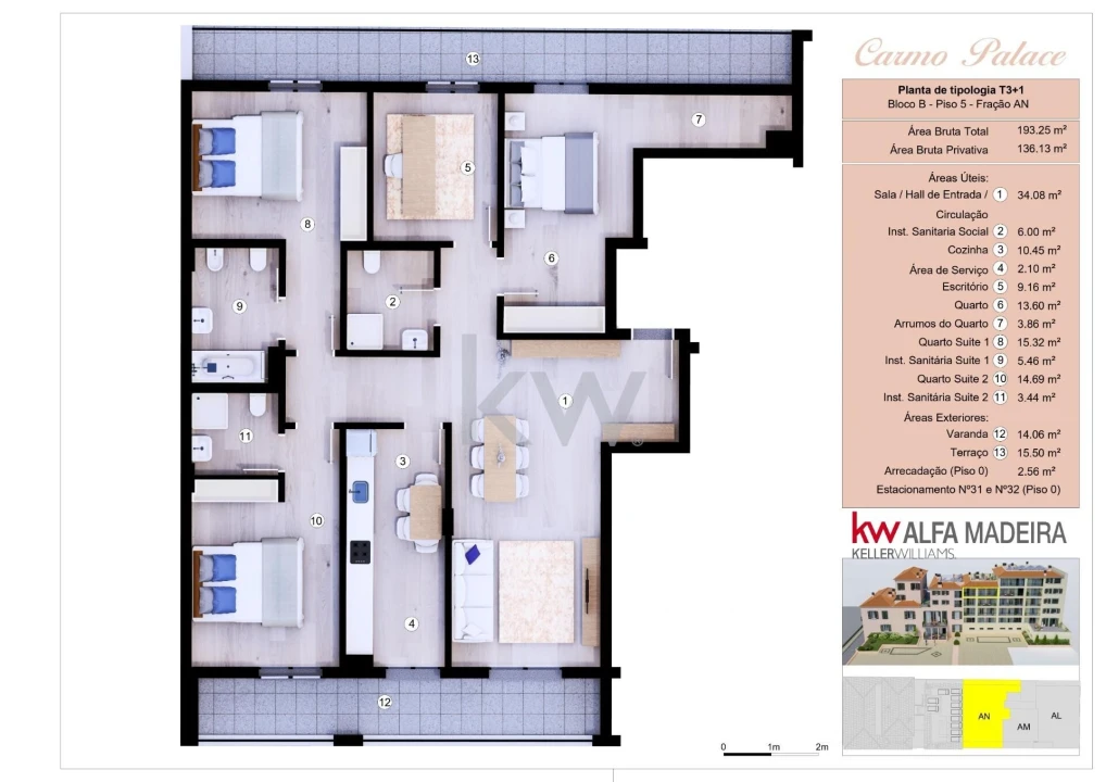 Apartamento T3 para Venda em Funchal (Se) Foto 2