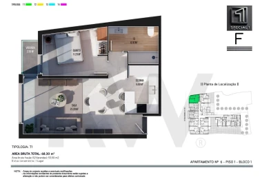 Apartamento T1 para Venda em Ribeira Brava