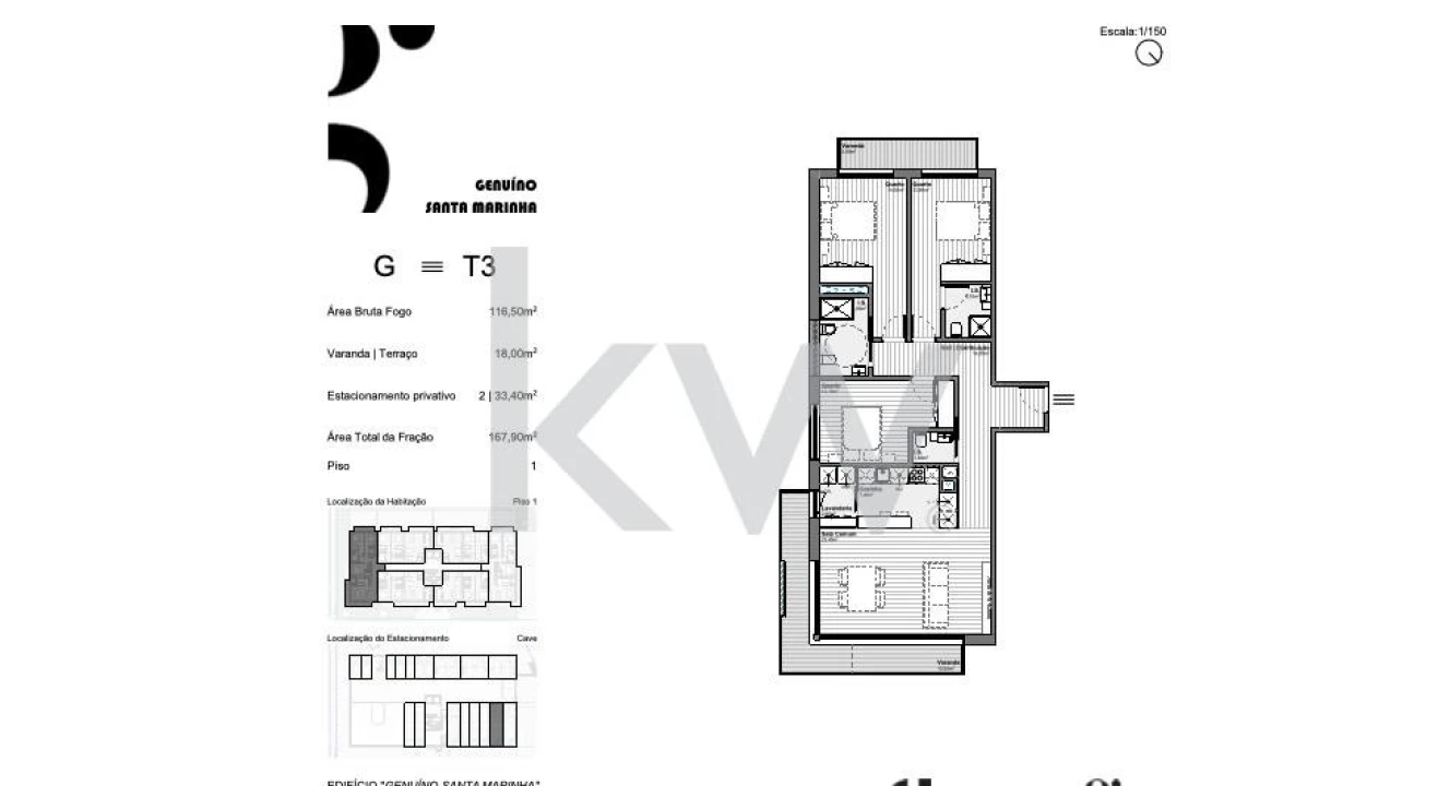 Apartamento T3 para Venda em Santa Marinha e São Pedro da Afurada Foto 17