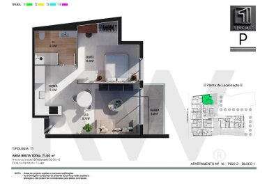 Apartamento T1 para Venda em Ribeira Brava
