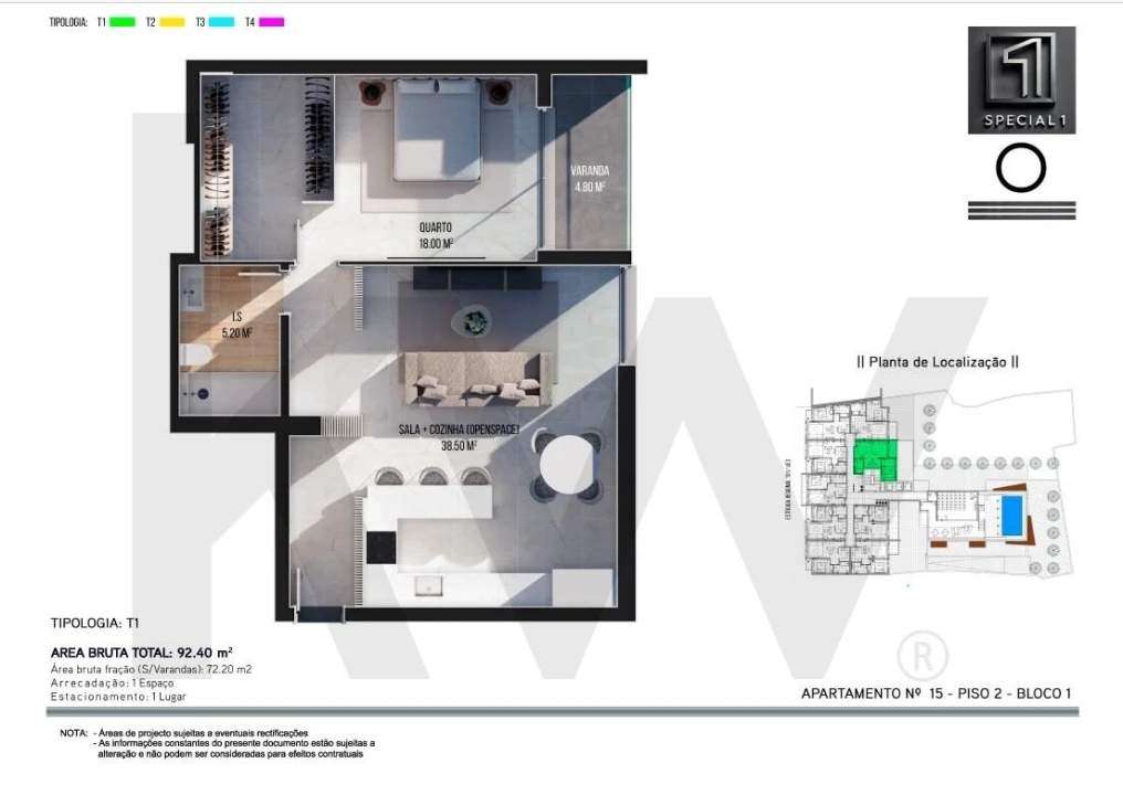Apartamento T1 para Venda em Ribeira Brava Foto 14