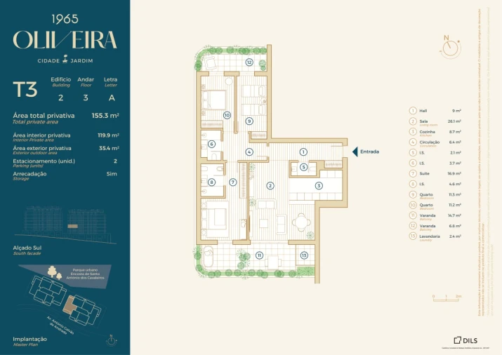 Apartamento T3 para Venda em Santo António dos Cavaleiros e Frielas Planta 1