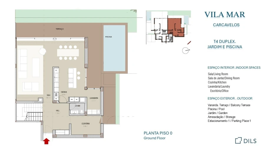 Apartamento T4 para Venda em Carcavelos e Parede Planta 1