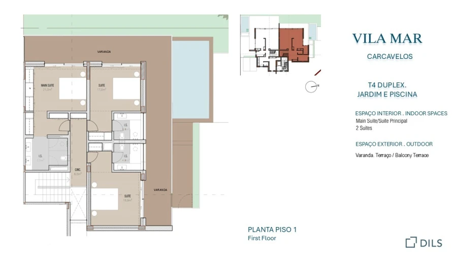 Apartamento T4 para Venda em Carcavelos e Parede Planta 3