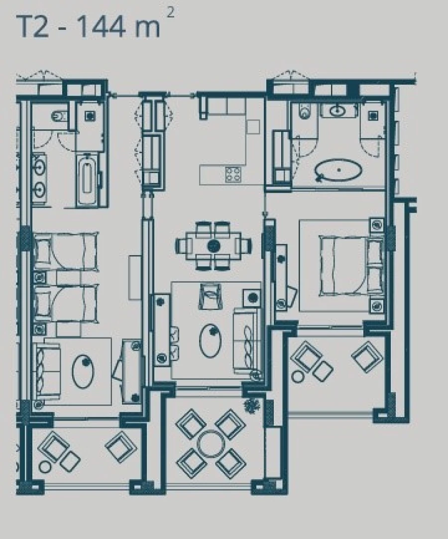 Apartamento T2 para Venda em Albufeira e Olhos de Água Planta 1