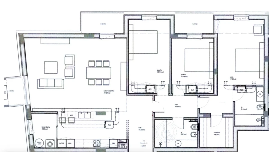 Apartamento T3 para Venda em São Bernardo Planta 1